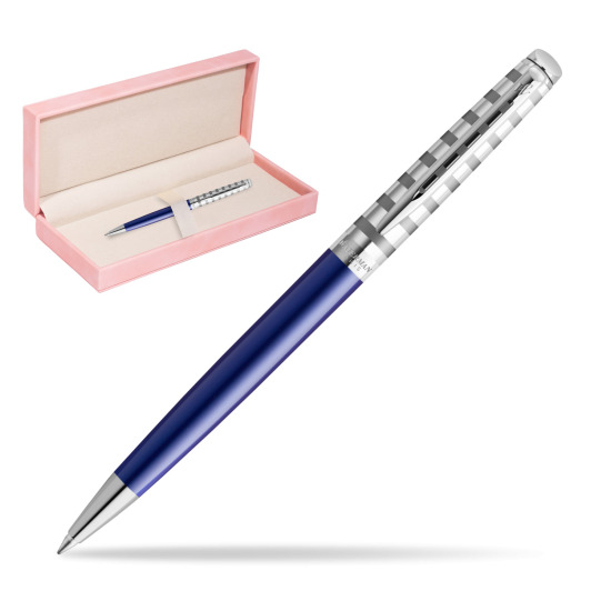 Długopis Waterman Hemisphere Delux Marine Blue - kolekcja French Riviera w różowym pudełku zamszowym