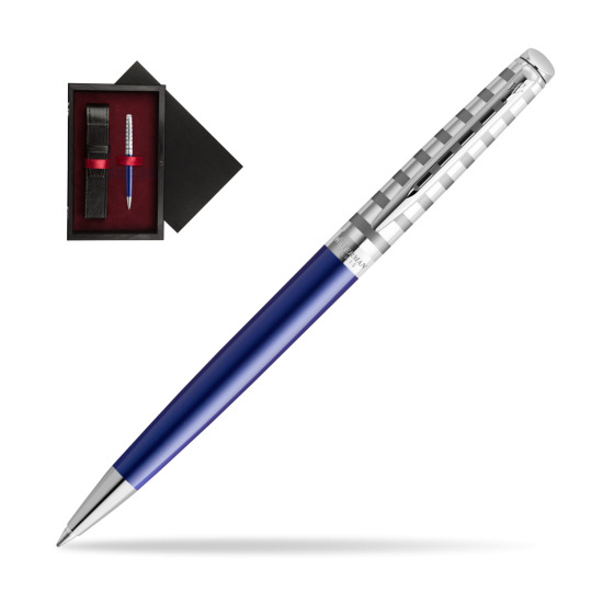 Długopis Waterman Hemisphere Delux Marine Blue - kolekcja French Riviera w pudełku drewnianym Czerń Single Bordo