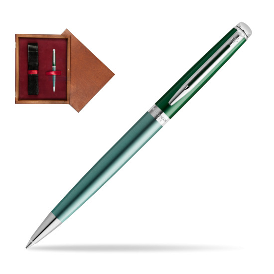 Długopis Waterman Hemisphere Vineyard Green - kolekcja French Riviera w pudełku drewnianym Mahoń Single Bordo