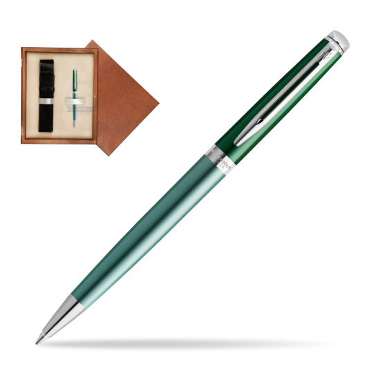 Długopis Waterman Hemisphere Vineyard Green - kolekcja French Riviera w pudełku drewnianym Mahoń Single Ecru