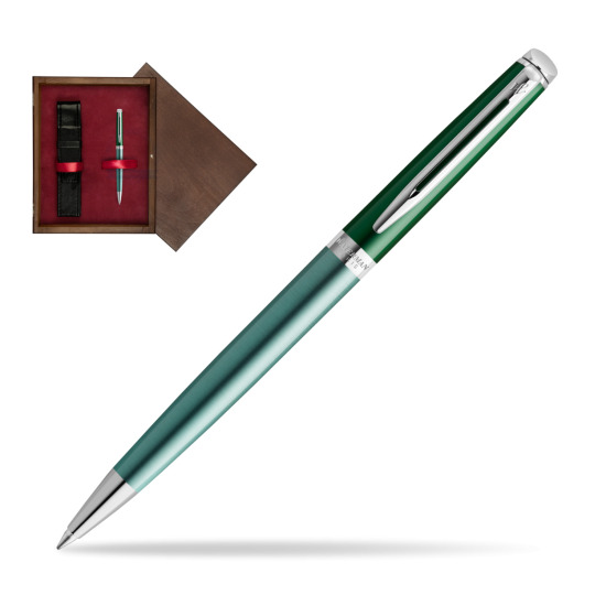 Długopis Waterman Hemisphere Vineyard Green - kolekcja French Riviera w pudełku drewnianym Wenge Single Bordo