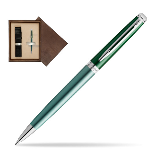 Długopis Waterman Hemisphere Vineyard Green - kolekcja French Riviera w pudełku drewnianym Wenge Single Ecru