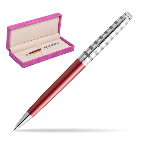 Długopis Waterman Hemisphere Deluxe Marine Red - kolekcja French Riviera w pudełku zamszowym fuksja