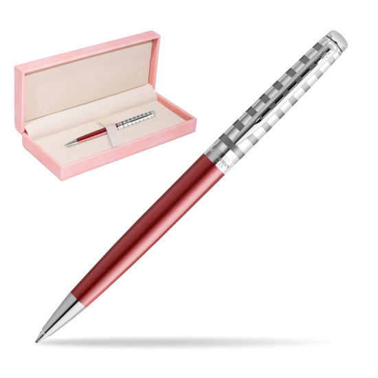 Długopis Waterman Hemisphere Deluxe Marine Red - kolekcja French Riviera w różowym pudełku zamszowym