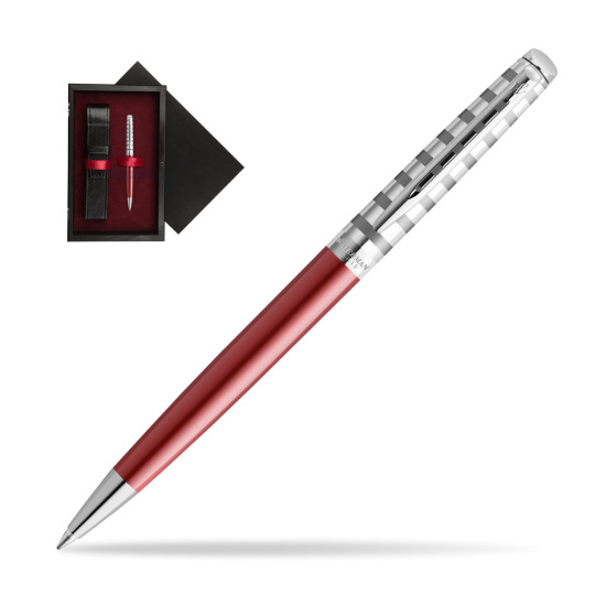 Długopis Waterman Hemisphere Deluxe Marine Red - kolekcja French Riviera w pudełku drewnianym Czerń Single Bordo