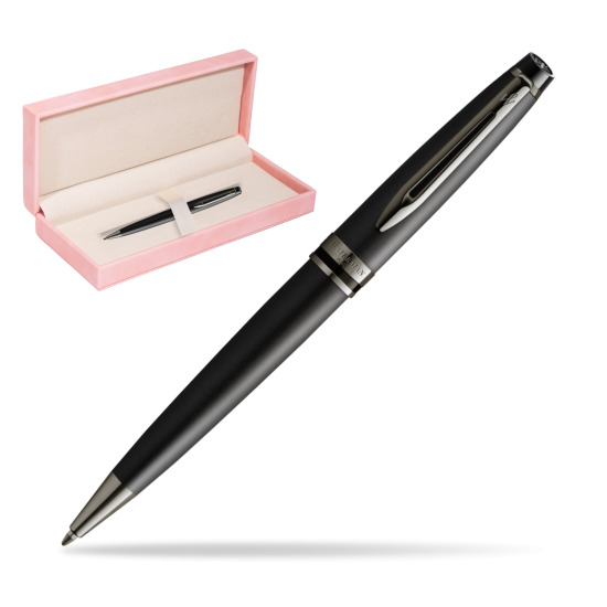 Długopis Waterman Expert Metalic Czarny CT w różowym pudełku zamszowym