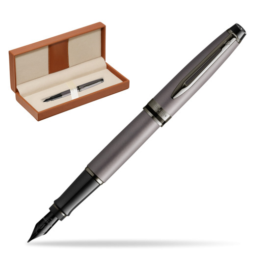 Pióro wieczne Waterman Expert Metalic Srebrny CT w pudełku classic brown