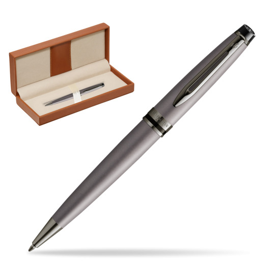 Długopis Waterman Expert Metalic Srebrny CT w pudełku classic brown