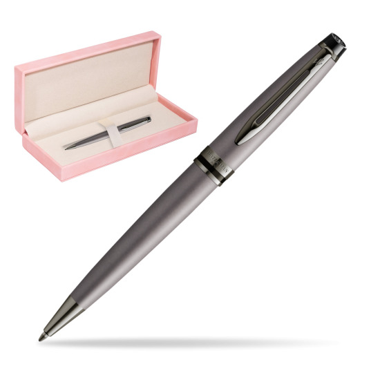 Długopis Waterman Expert Metalic Srebrny CT w różowym pudełku zamszowym