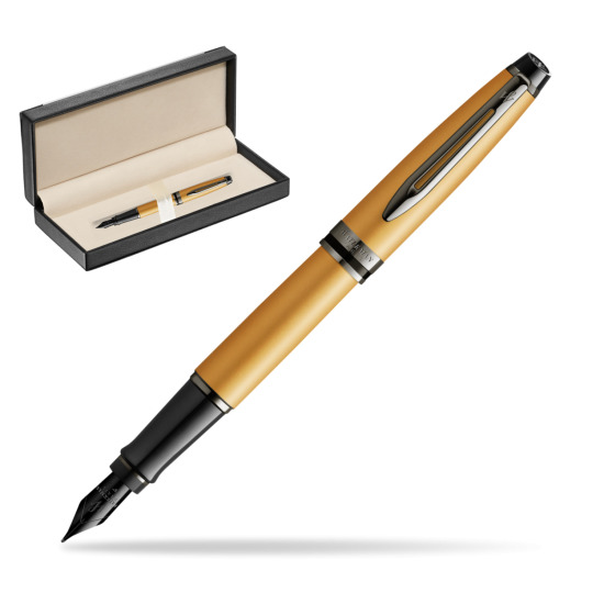 Pióro wieczne Waterman Expert Metalic Złoty CT w pudełku classic black