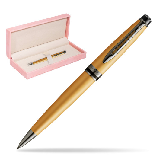Długopis Waterman Expert Metalic Złoty CT w różowym pudełku zamszowym
