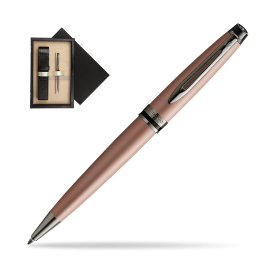 Długopis Waterman Expert Metalic Różowe Złoto CT w pudełku drewnianym Czerń Single Ecru