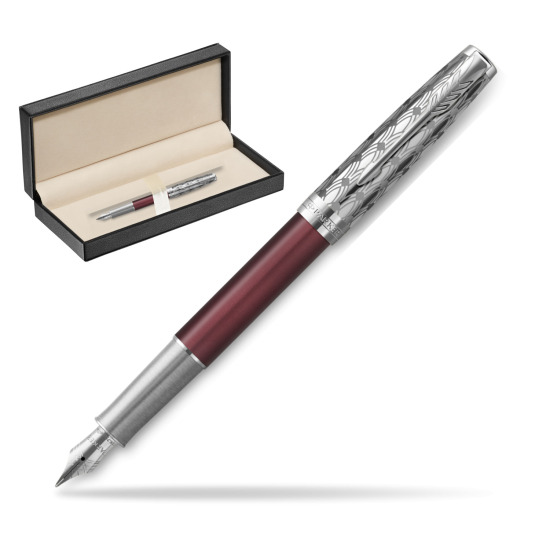 Pióro wieczne Parker Sonnet Premium Metal & Red CT w pudełku classic pure black