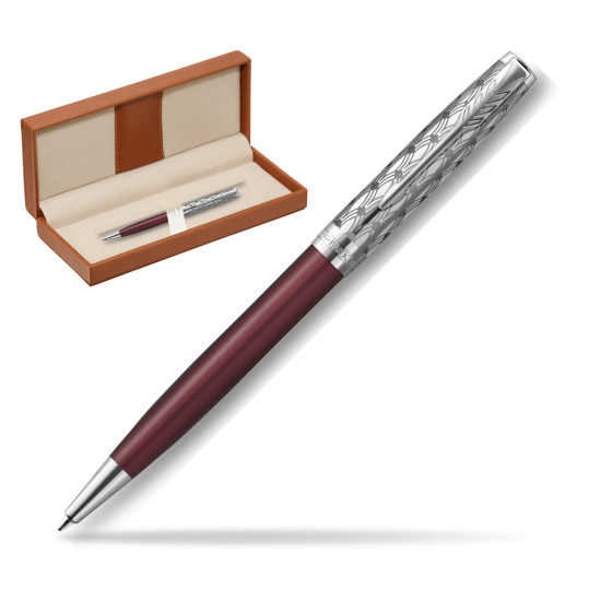 Długopis Parker Sonnet Premium Metal & Red CT w pudełku classic brown