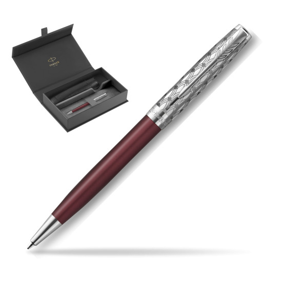 Długopis Parker Sonnet Premium Metal & Red CT w oryginalnym pudełku Parker, wsuwane etui