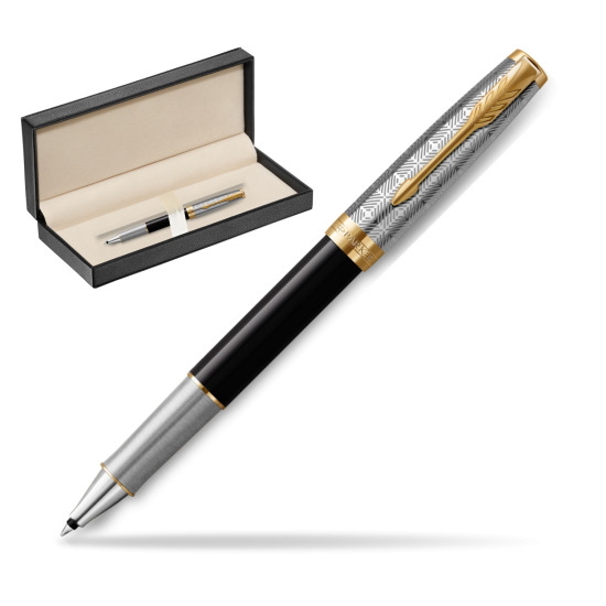 Pióro kulkowe Parker Sonnet Premium Metal & Black GT w pudełku classic pure black