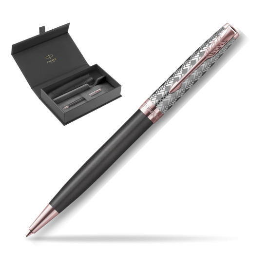 Długopis Sonnet Premium Metal & Grey PGT w oryginalnym pudełku Parker, wsuwane etui