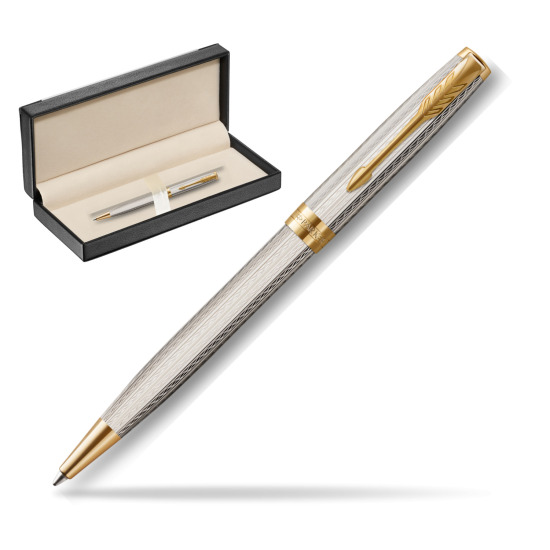 Długopis Parker Sonnet Premium Silver Mistral GT w pudełku classic black