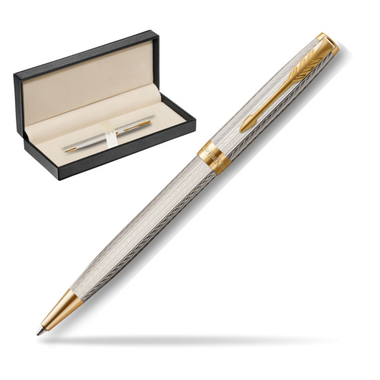 Długopis Parker Sonnet Premium Silver Mistral GT w pudełku classic pure black