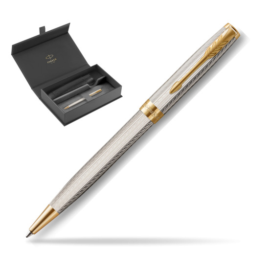 Długopis Parker Sonnet Premium Silver Mistral GT w oryginalnym pudełku Parker, wsuwane etui