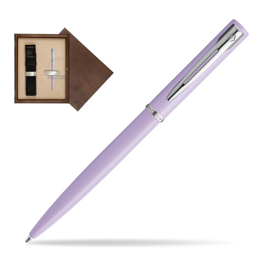 Długopis Waterman Allure Pastel Fioletowy w pudełku drewnianym Wenge Single Ecru