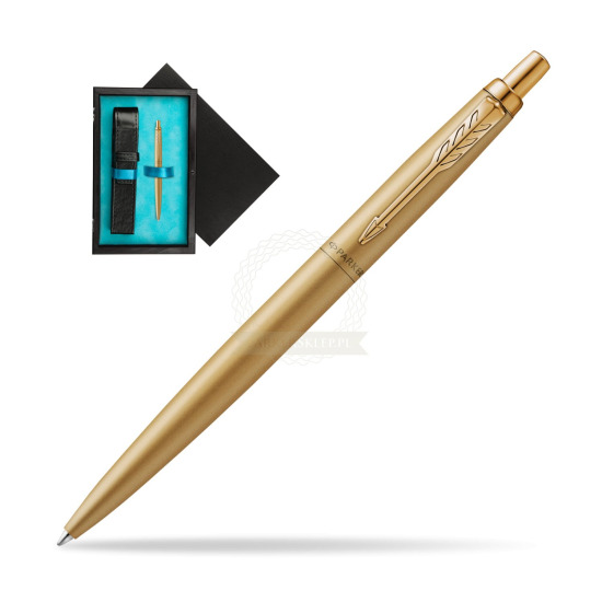 Długopis Parker Jotter XL Monochrome Gold- Edycja Specjalna w pudełku drewnianym Czerń Single Turkus