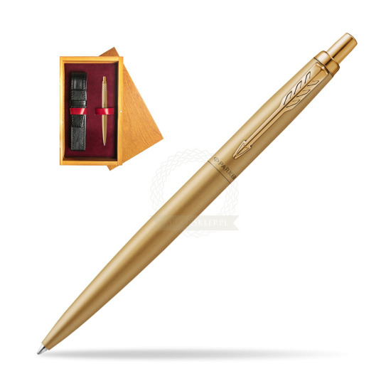 Długopis Parker Jotter XL Monochrome Gold- Edycja Specjalna w pudełku drewnianym Honey Single Bordo