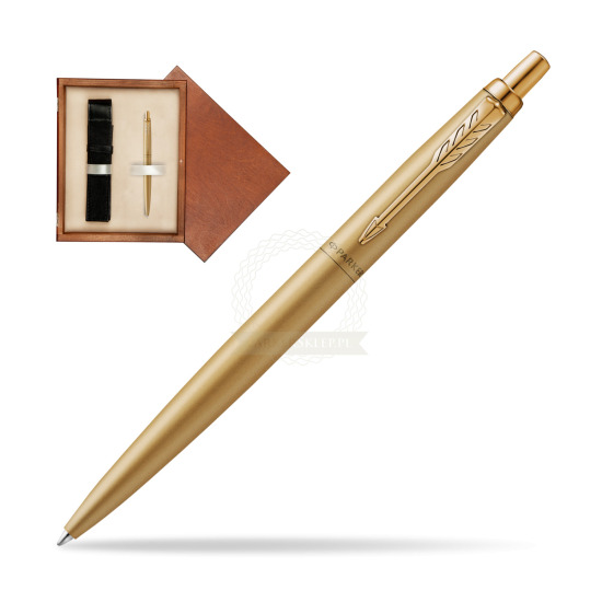 Długopis Parker Jotter XL Monochrome Gold- Edycja Specjalna w pudełku drewnianym Mahoń Single Ecru