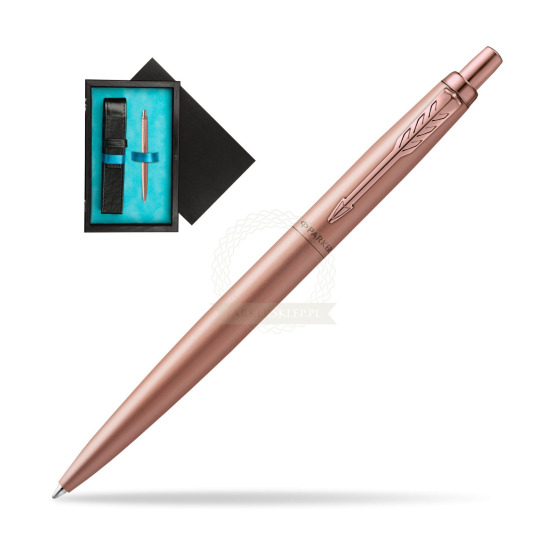 Długopis Parker Jotter XL Monochrome Pink Gold - Edycja Specjalna w pudełku drewnianym Czerń Single Turkus