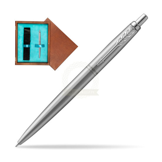 Długopis Parker Jotter XL Monochrome Grey - Edycja Specjalna w pudełku drewnianym Mahoń Single Turkus