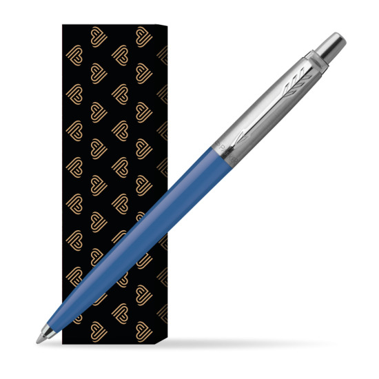 Długopis Parker Jotter Originals Blue Denim w obwolucie Złote Serca