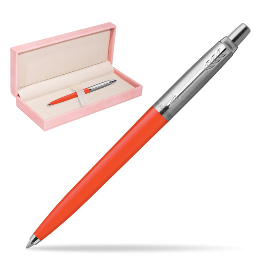 Długopis Parker Jotter Originals Cynober w różowym pudełku zamszowym