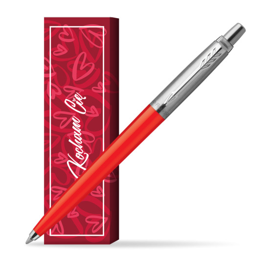 Długopis Parker Jotter SCARLET RED CT w obwolucie Kocham Cię