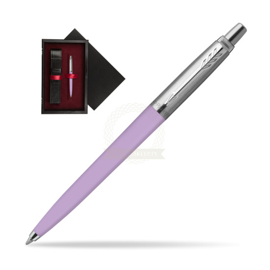 Długopis Parker Jotter Originals Pastel Lilac w pudełku drewnianym Czerń Single Bordo