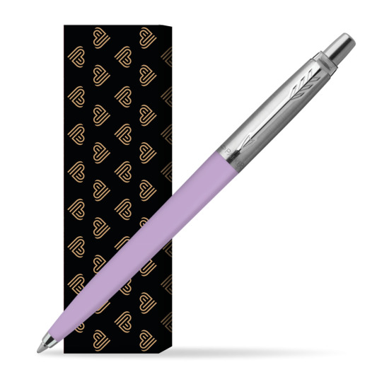 Długopis Parker Jotter Originals Pastel Lilac w obwolucie Złote Serca