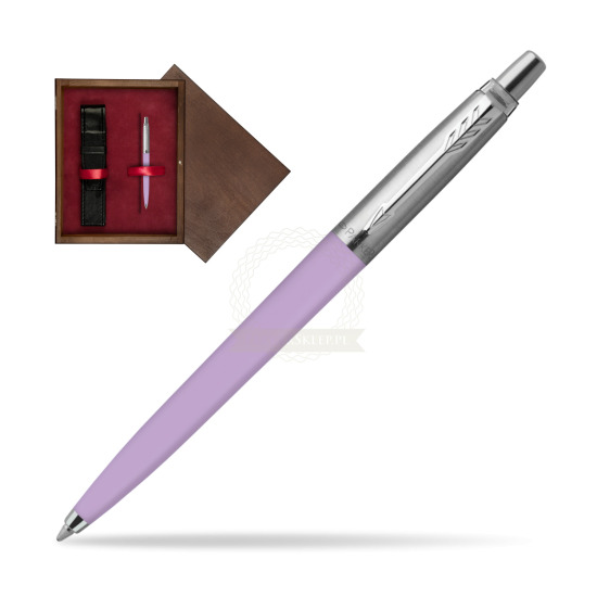 Długopis Parker Jotter Originals Pastel Lilac w pudełku drewnianym Wenge Single Bordo