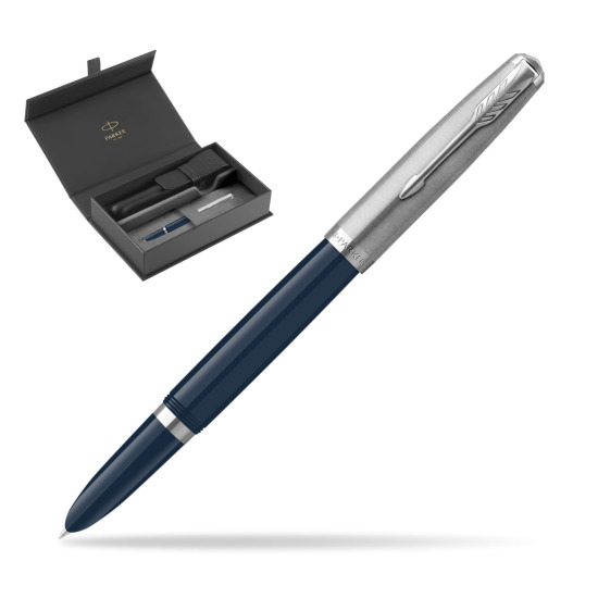 Pióro wieczne Parker 51 Midnight Blue CT w oryginalnym pudełku Parker, zamykane etui