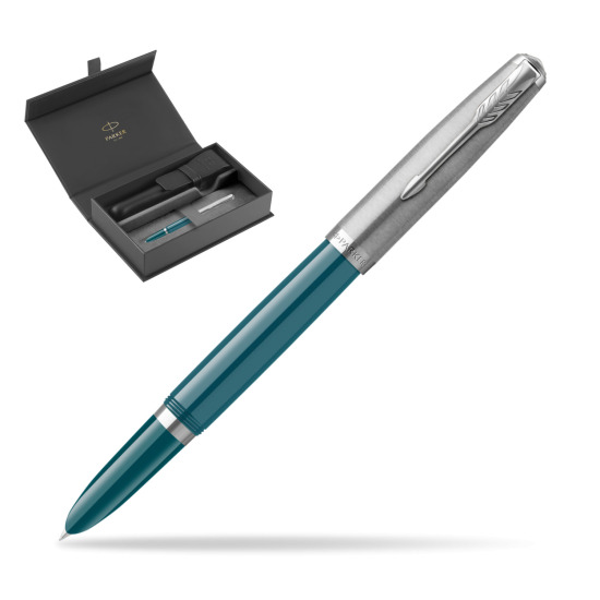 Pióro wieczne Parker 51 Teal Blue CT w oryginalnym pudełku Parker, zamykane etui