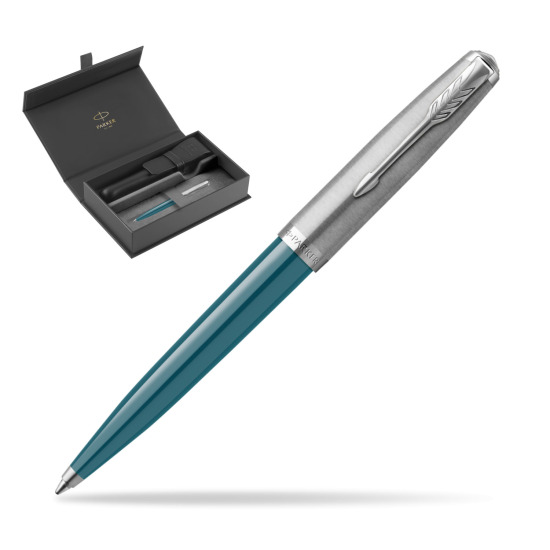 Długopis Parker 51 Teal Blue CT w oryginalnym pudełku Parker, zamykane etui