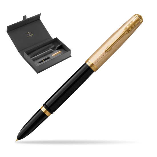 Pióro wieczne Parker 51 Deluxe Black GT w oryginalnym pudełku Parker, wsuwane etui