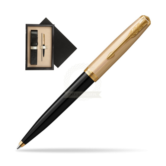 Długopis Parker 51 Deluxe Black GT w pudełku drewnianym Czerń Single Ecru
