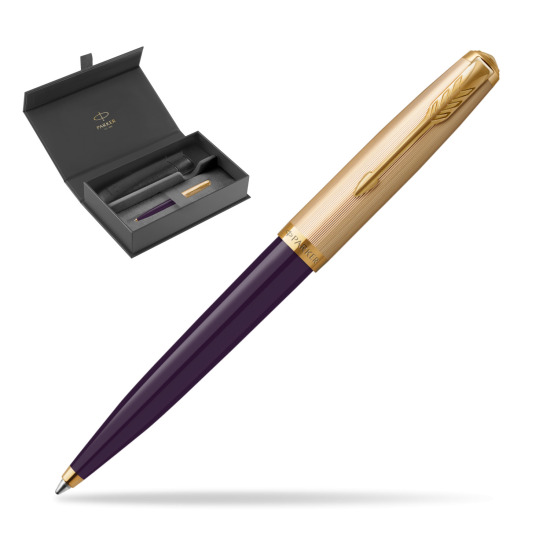 Długopis Parker 51 Deluxe Plum GT w oryginalnym pudełku Parker, wsuwane etui