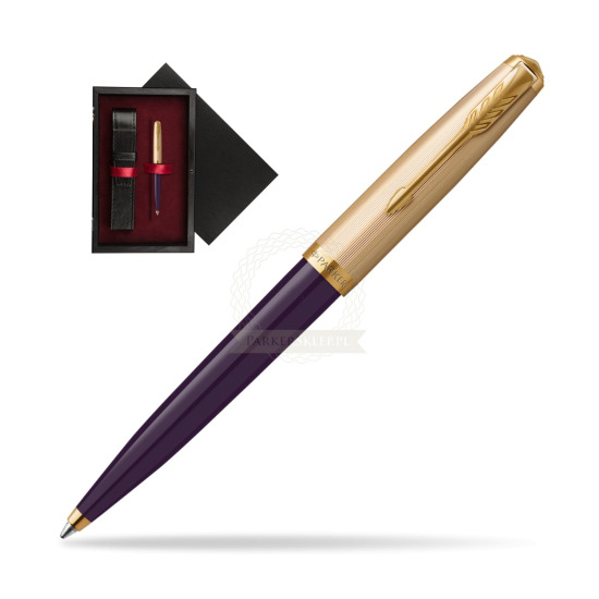 Długopis Parker 51 Deluxe Plum GT w pudełku drewnianym Czerń Single Bordo