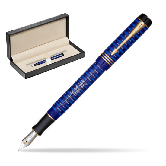 Pióro wieczne Parker Duofold 100th Lapis Lazuli GT w pudełku classic black