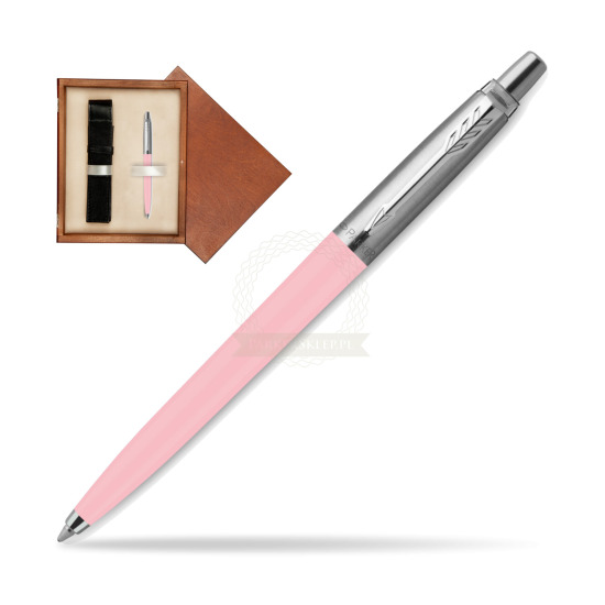 Długopis Parker Jotter Originals Pastel Baby Pink - Edycja Specjalna w pudełku drewnianym Mahoń Single Ecru