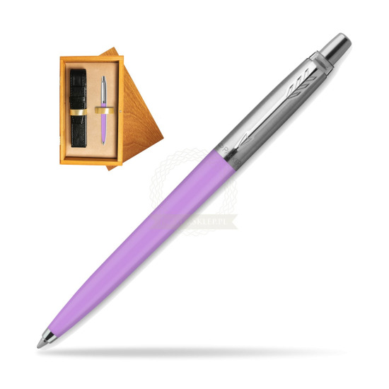 Długopis Parker Jotter Originals Pastel Purple - Edycja Specjalna w pudełku drewnianym Honey Single Ecru
