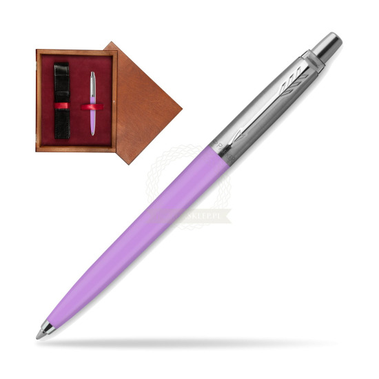 Długopis Parker Jotter Originals Pastel Purple - Edycja Specjalna w pudełku drewnianym Mahoń Single Bordo