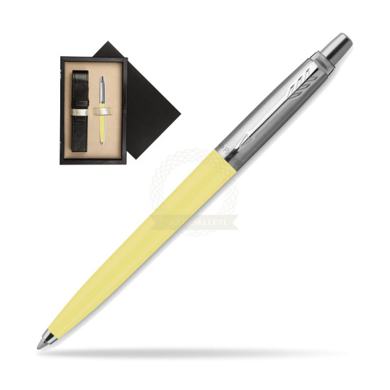 Długopis Parker Jotter Originals Pastel Yellow - Edycja Specjalna w pudełku drewnianym Czerń Single Ecru
