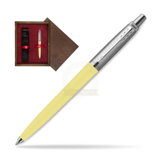 Długopis Parker Jotter Originals Pastel Yellow - Edycja Specjalna w pudełku drewnianym Wenge Single Bordo