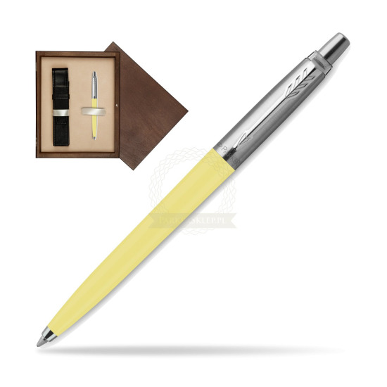 Długopis Parker Jotter Originals Pastel Yellow - Edycja Specjalna w pudełku drewnianym Wenge Single Ecru
